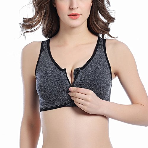 WANAYOU Zip Front Sports Bra