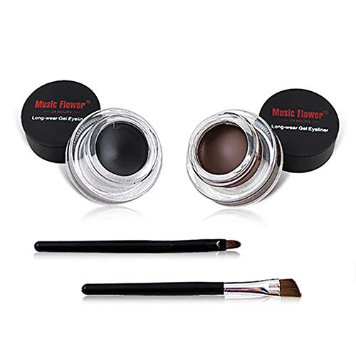 Music Flower Black+Brown Gel Eyeliner Waterproof