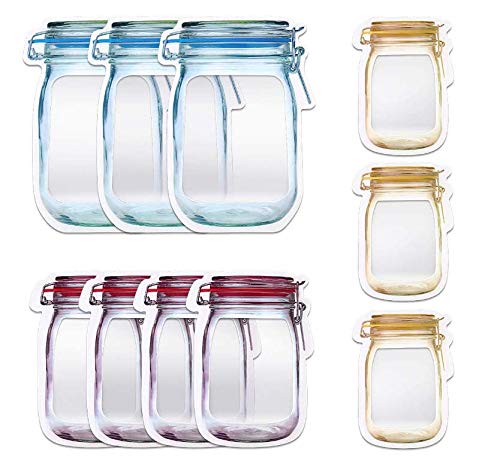 SKEIDO 20 Pcs Mason Jar Zipper Bags Reu...