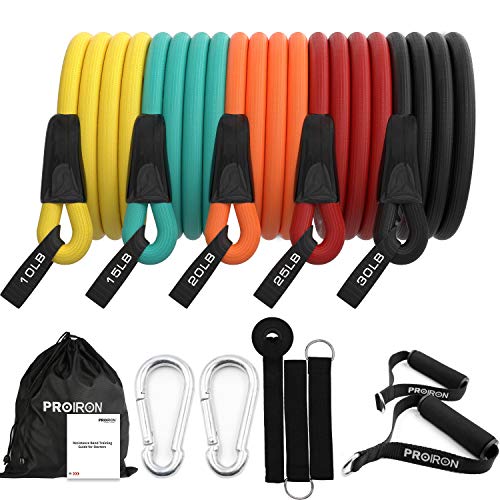 PROIRON Resistance Bands Set 14 Pieces Anti-Snap Res...