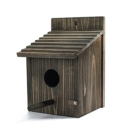 NATUREYLWL Bird Houses Black Wooden