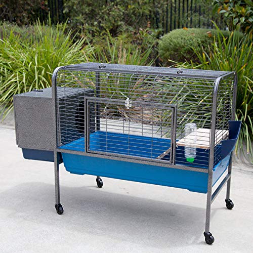 Raised on Castor Rabbit Cage Guinea Pig Hutch with E...