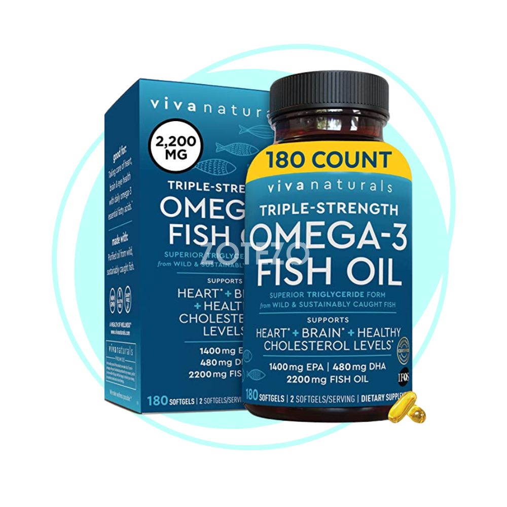 Viva Naturals Triple Strength Omega 3 Fish Oil Suppl...