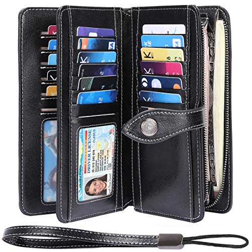  HUANLANG Women Wallets Large Ladies Leather Wallet