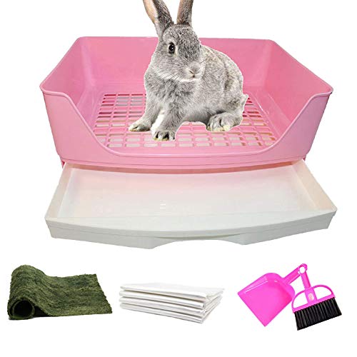 Hamiledyi 14 Pcs Rabbit Litter Box with Drawer