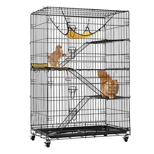 VIVOHOME 4-Tier 49 Inch Collapsible Metal Cat Kitten...