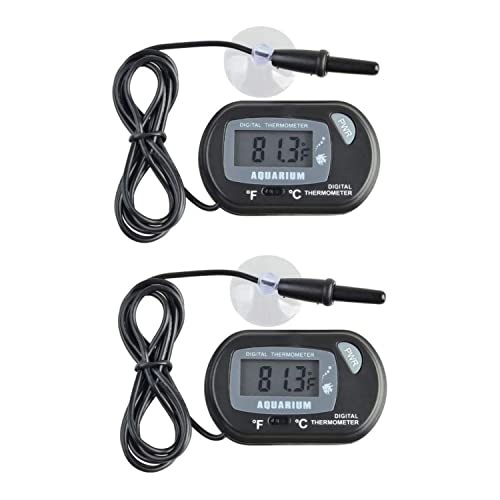 JZK 2 x Small Digital Aquarium Thermometer with Suct...