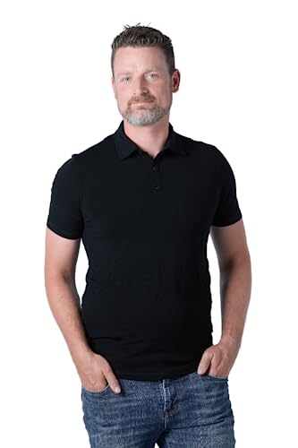 Woolove Men's 100% Merino Wool Golf Shirt Polo with ...