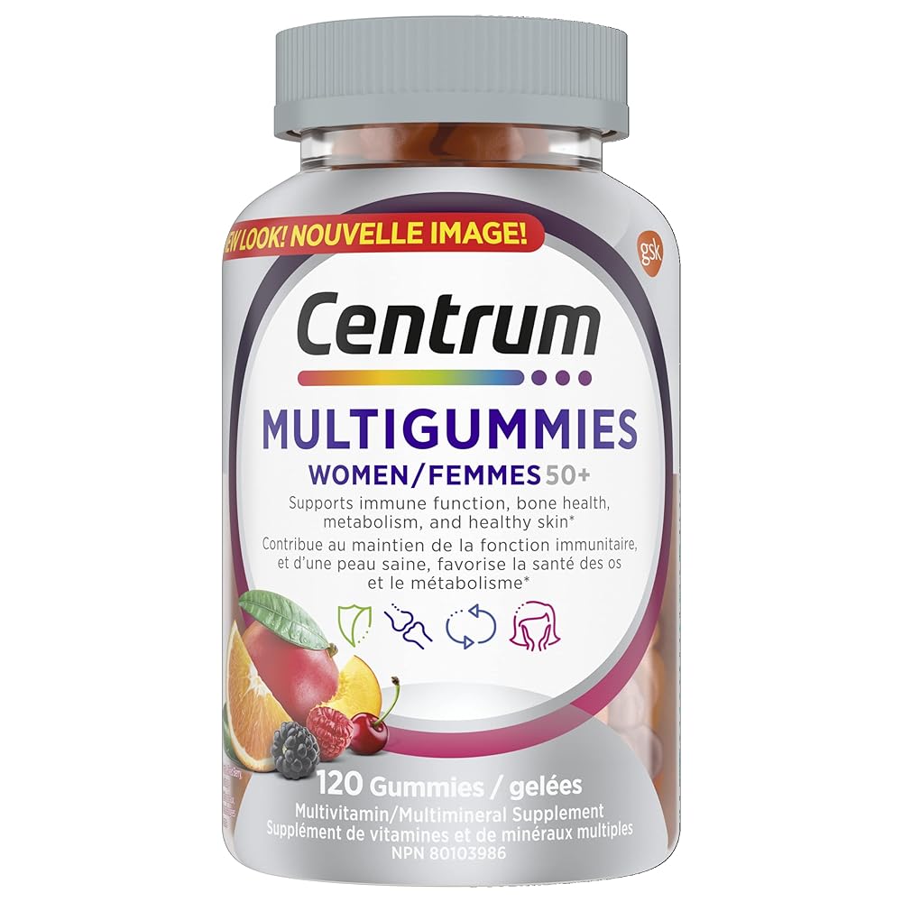 Centrum Women 50+ MultiGummies, Cherry/Berry/Orange,...