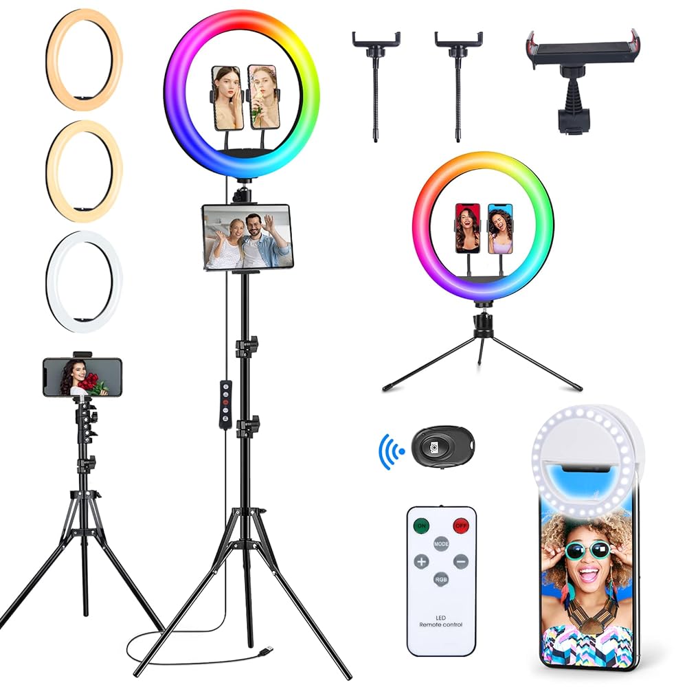 RGB Ring Light with Stand and Holders