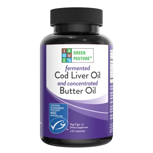 Green Pasture Fermented cod liver oil (120 Veg capsu...