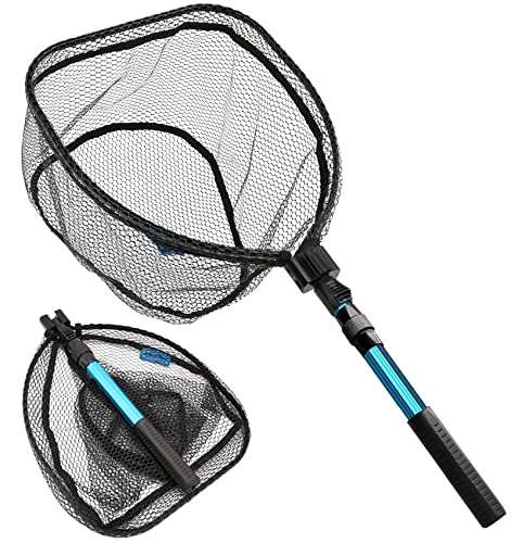 KOMCLUB 1.1 m fishing net, foldable landing net with...