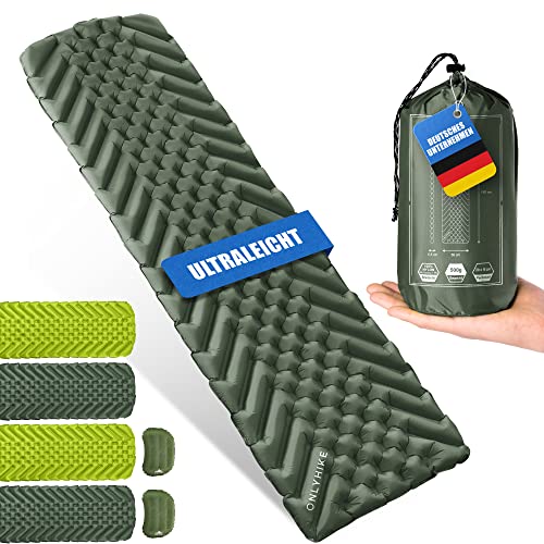 ONLYHIKE® Innovative Sleeping Mat, Outdoor Camping Mattress, Ultralight and Extremely Compact, Sleeping Mat, Relaxing Sleep for Camping and Outdoors, Olive