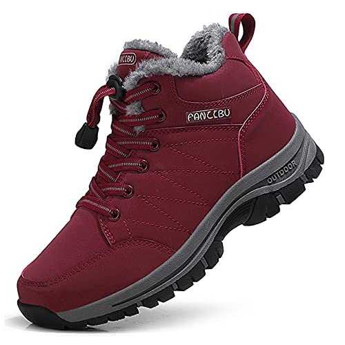 ZHNSHM Women's snow boots, warm lined winter boots, ...