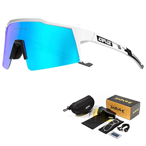 KAPVOE Polarised Cycling Glasses with 4 Interchangea...