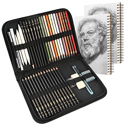 HIFORNY 60 Pcs Drawing Kit Sketching Pencil Set,Sketch Pencils Art