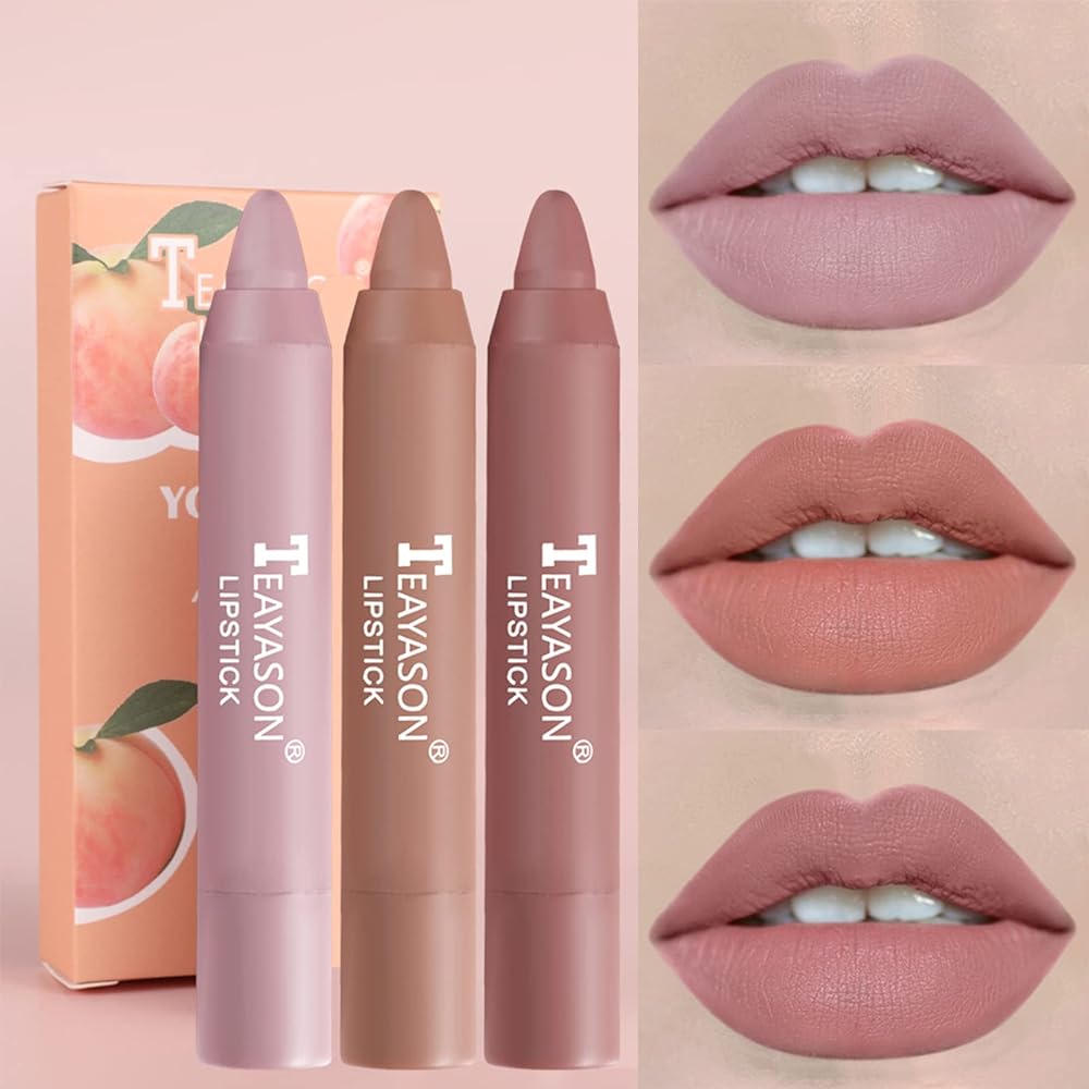 3-Piece Matte Lipstick Set - Long-lasting Waterproof...