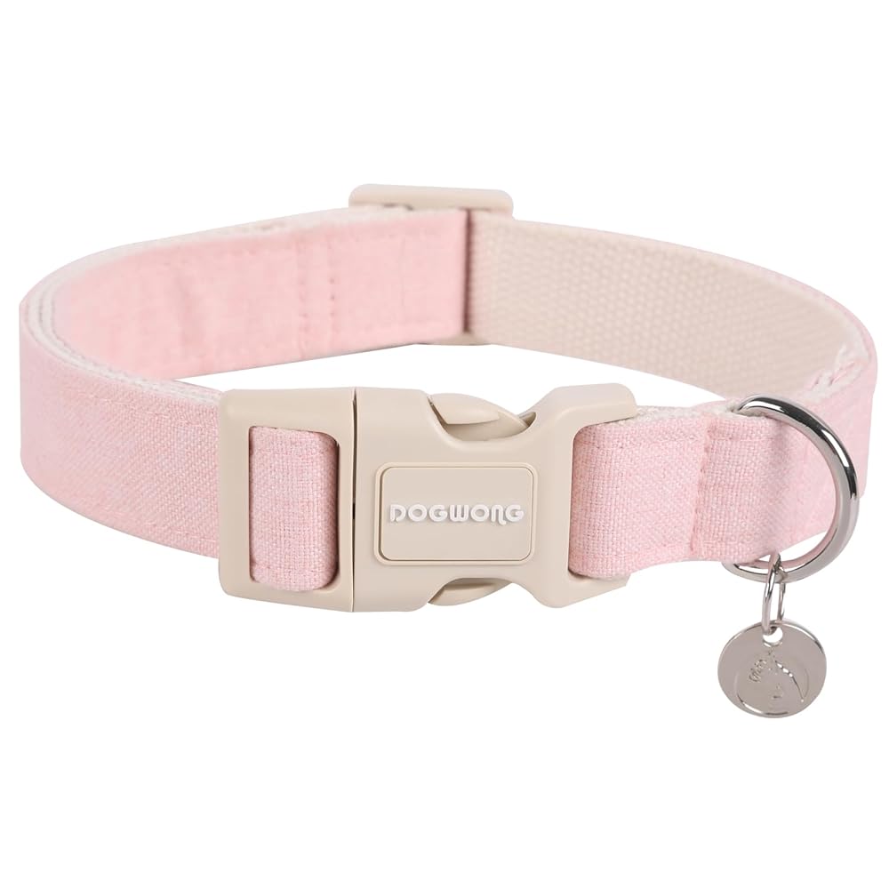 DOGWONG Pink Hemp Dog Collar