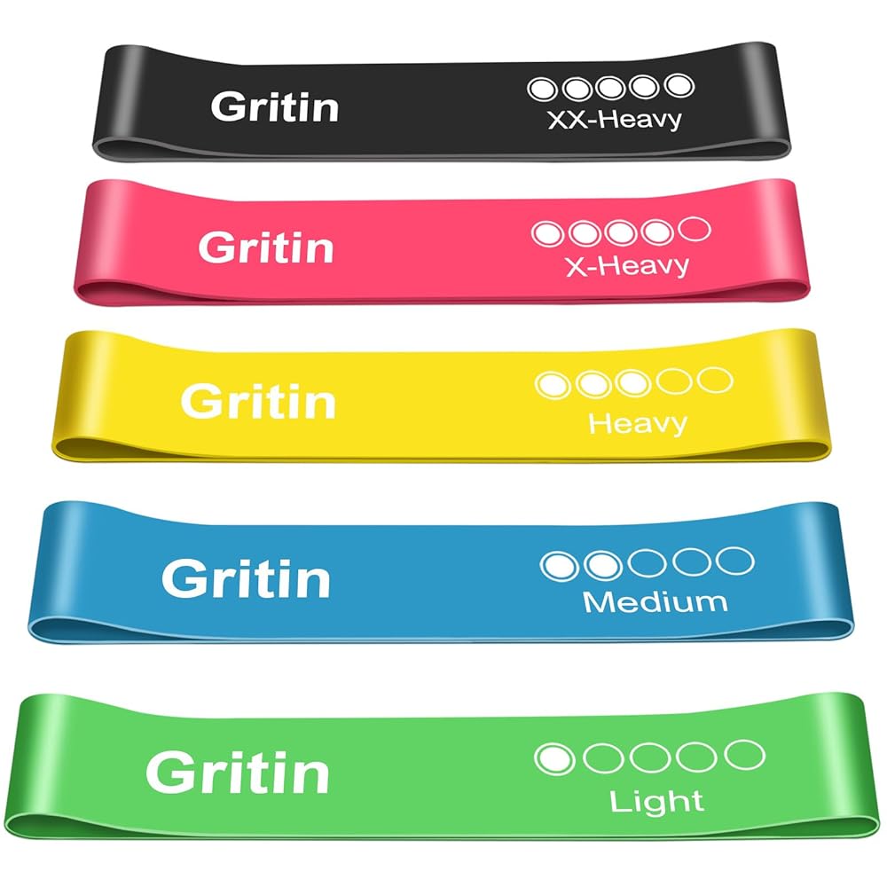 Gritin Fitness Bands [5-Pack] with 5 Re...