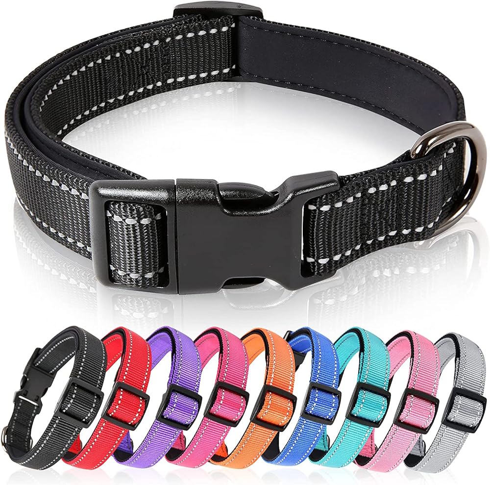 HEELE Neoprene Nylon Dog Collar, Adjustable and Refl...