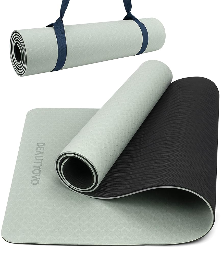 Non-Slip Yoga Mat with Carry Strap