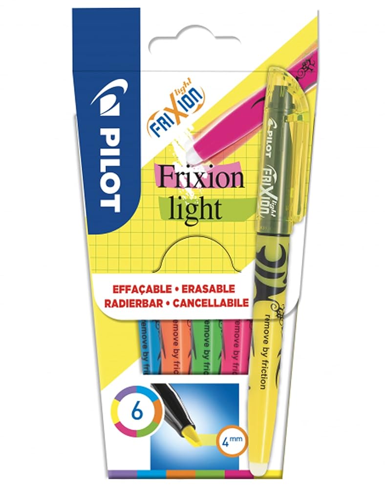 PILOT FriXion Light Highlighters, 6-Pack