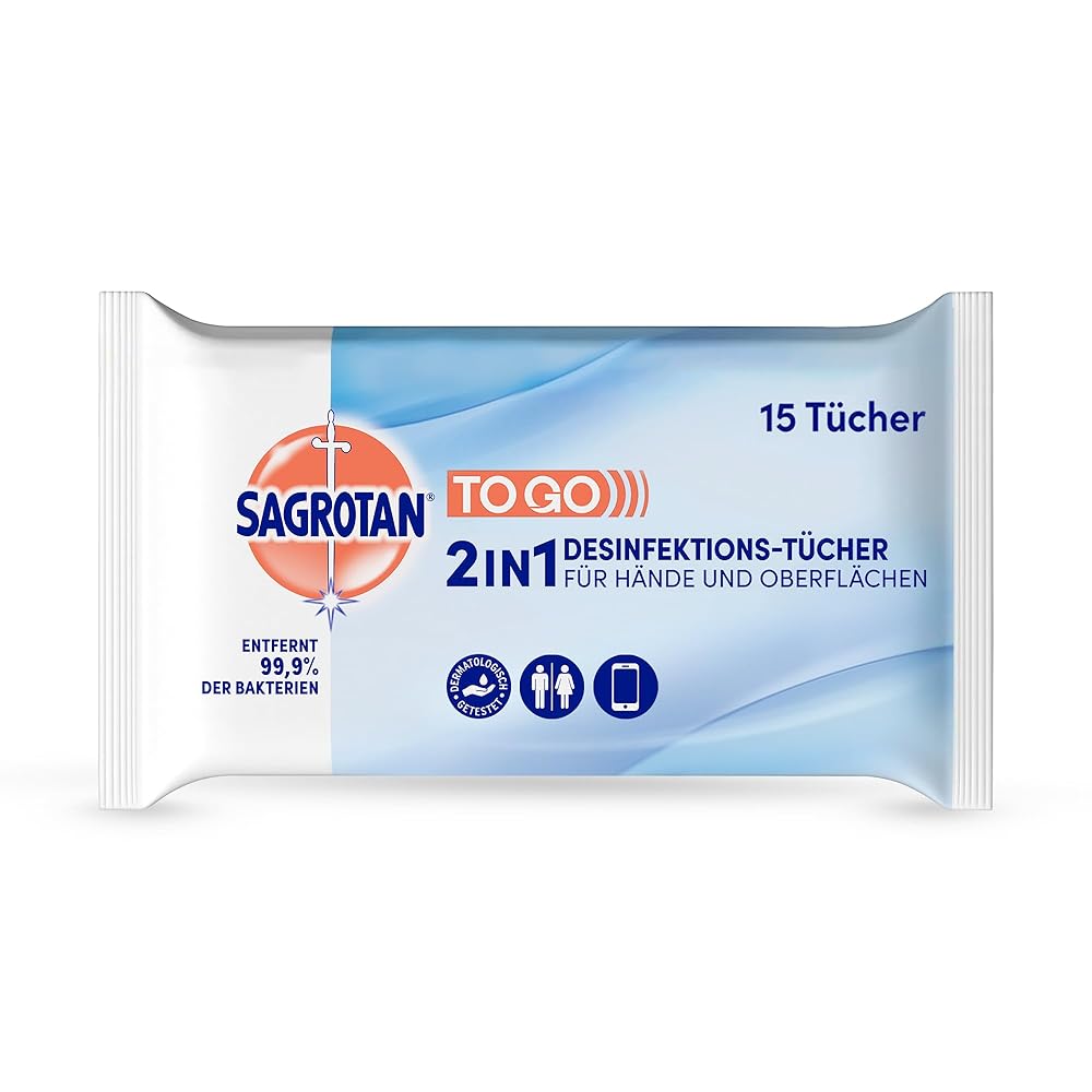 Sagrotan 2-in-1 Disinfectant Wipes - 15 Wipes