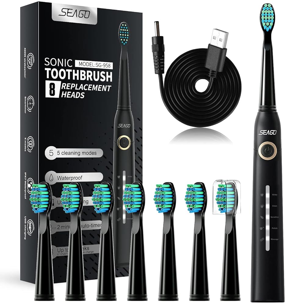 Seago Electric Toothbrush: Whitens Teeth in 2 Weeks ...