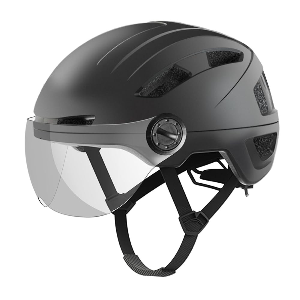 Unisex Magnetic Visor Bicycle Helmet - Black