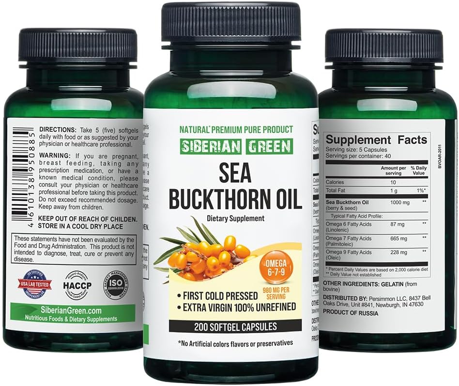 Siberian Sea Buckthorn Oil Capsules ...