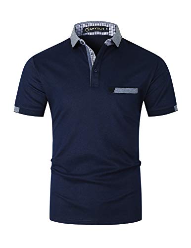 GHYUGR Stylish Short Sleeve Polos Men C...