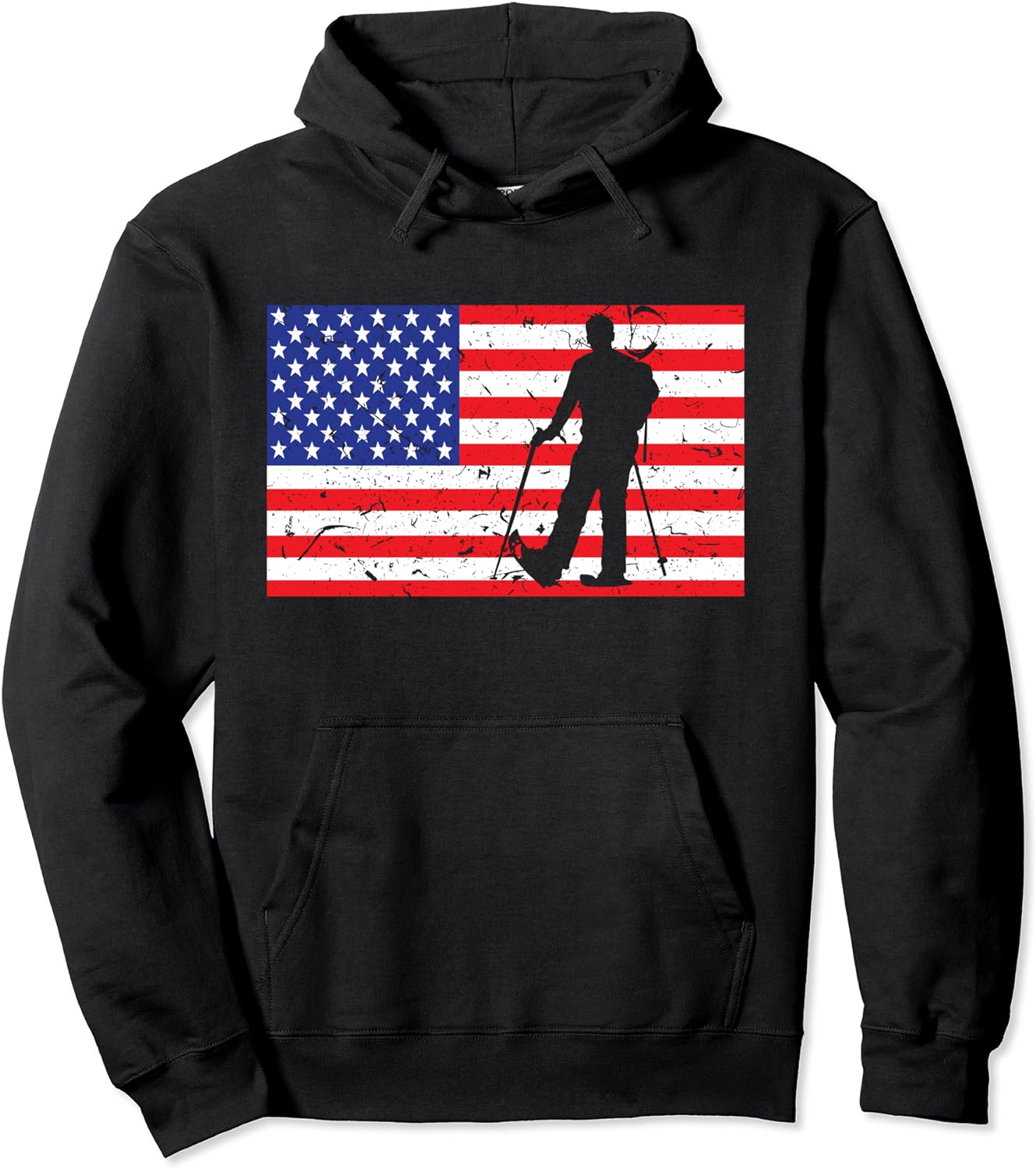 Aged Snowshoes with US Flag Hoodie