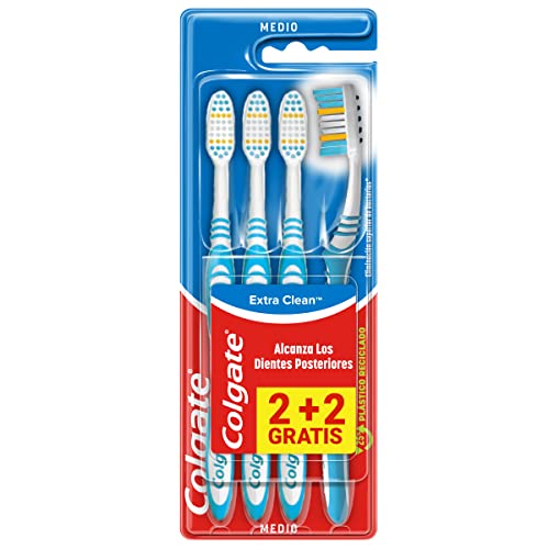 Colgate Extra Clean Medium Hardness Toothbrush, 4 Pa...