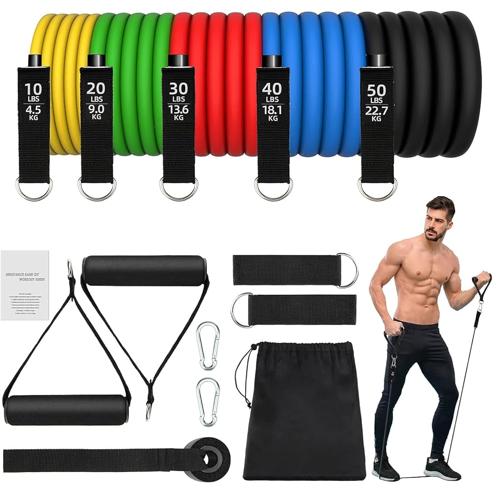 Crossfit Resistance Bands 150 lbs - 12 Piece Set