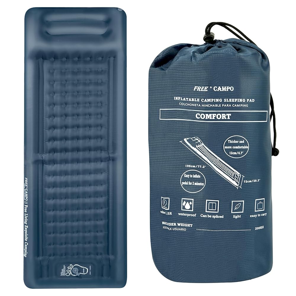 FREE CAMPO Inflatable Camping Mat with Pillow