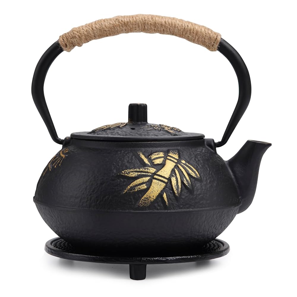 Fuloon Japanese Cast Iron Tea Kettle with Infuser, 3...