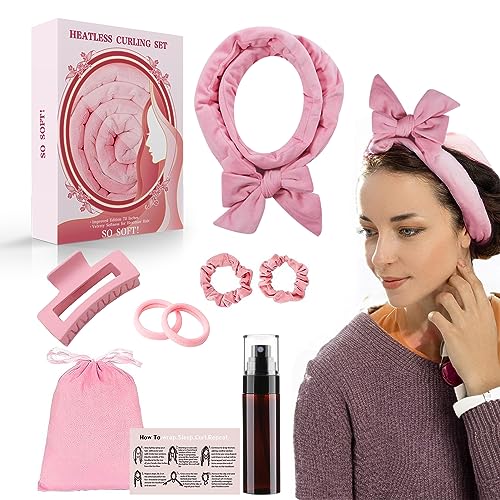 Heatless Hair Curlers with Velvet, Clip for Long Hair