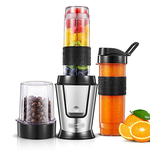 HOUSNAT 3-in-1 Personal Blender with Coffee Grinder ...