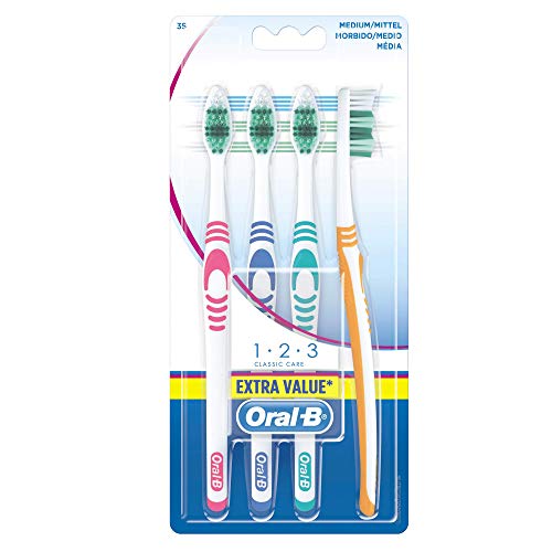 Oral-B Shiny Clean Medium Brush, 4 Units