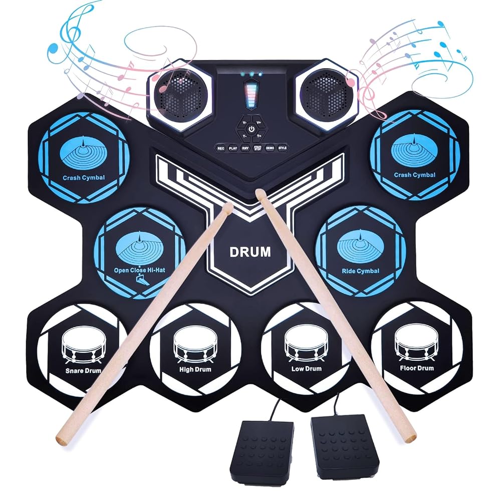 Portable Rechargeable E-Drum Kit, ZGKWL