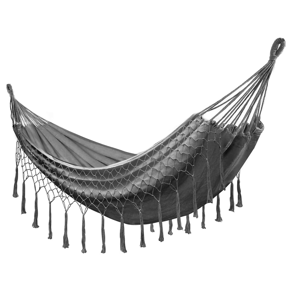 SWAWIS Cotton Hanging Hammock - Boho Style, 200x150c...