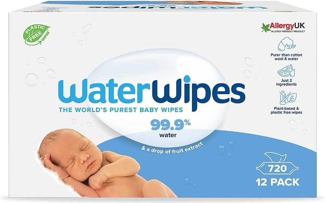 WaterWipes Baby Wipes, 720 Units, Plastic-Free, Wate...