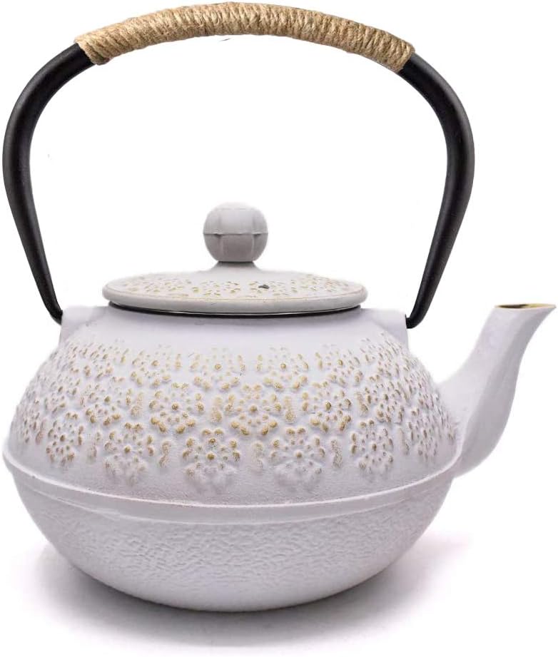 Webao Japanese Cast Iron Tetsubin Teapot 800ml, White