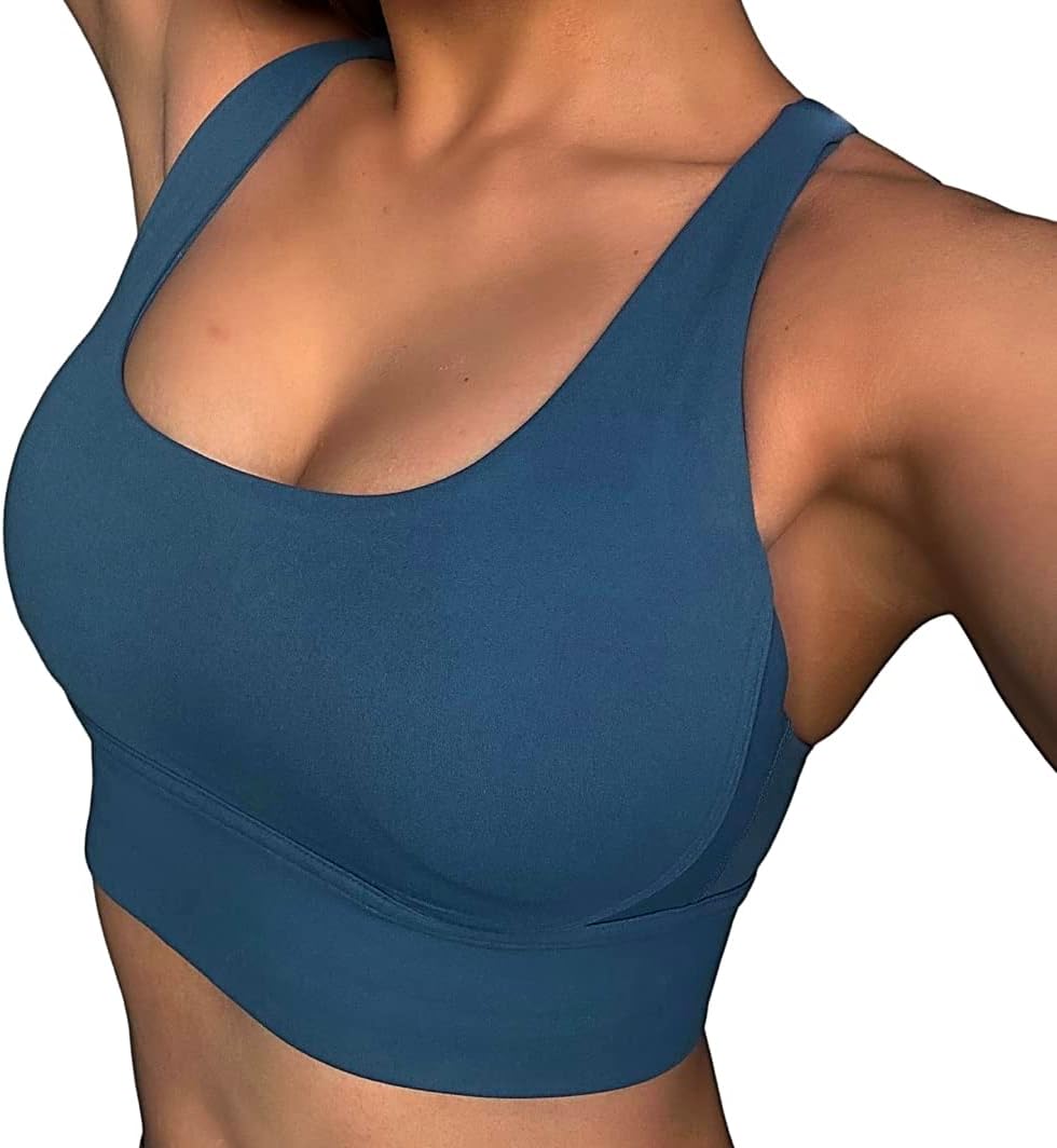 Xvolume Women's Sports Bra with Cross-Back Design