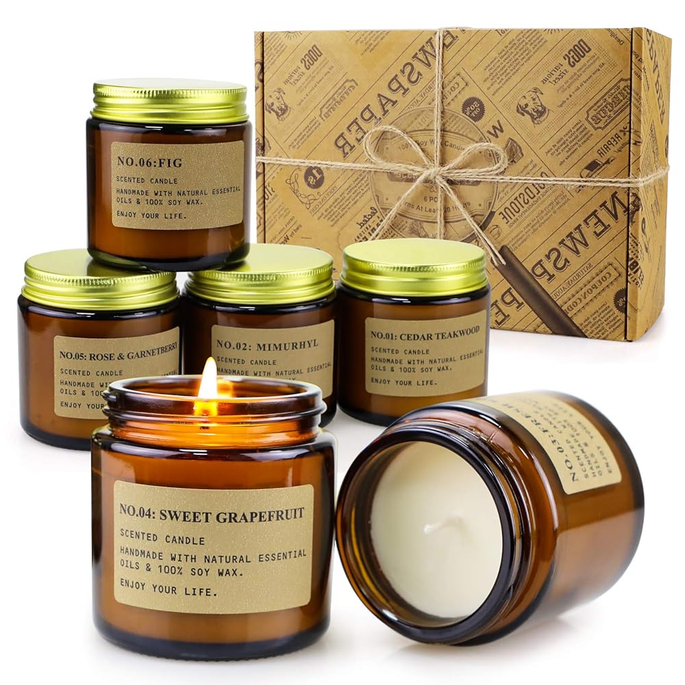 6 Pcs Natural Soy Wax Scented Candles f...