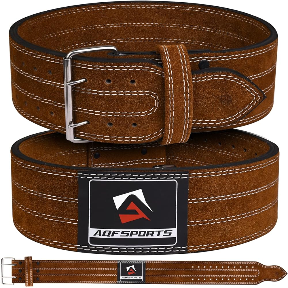 AQF Weightlifting Belt, 4″ Cowhid...