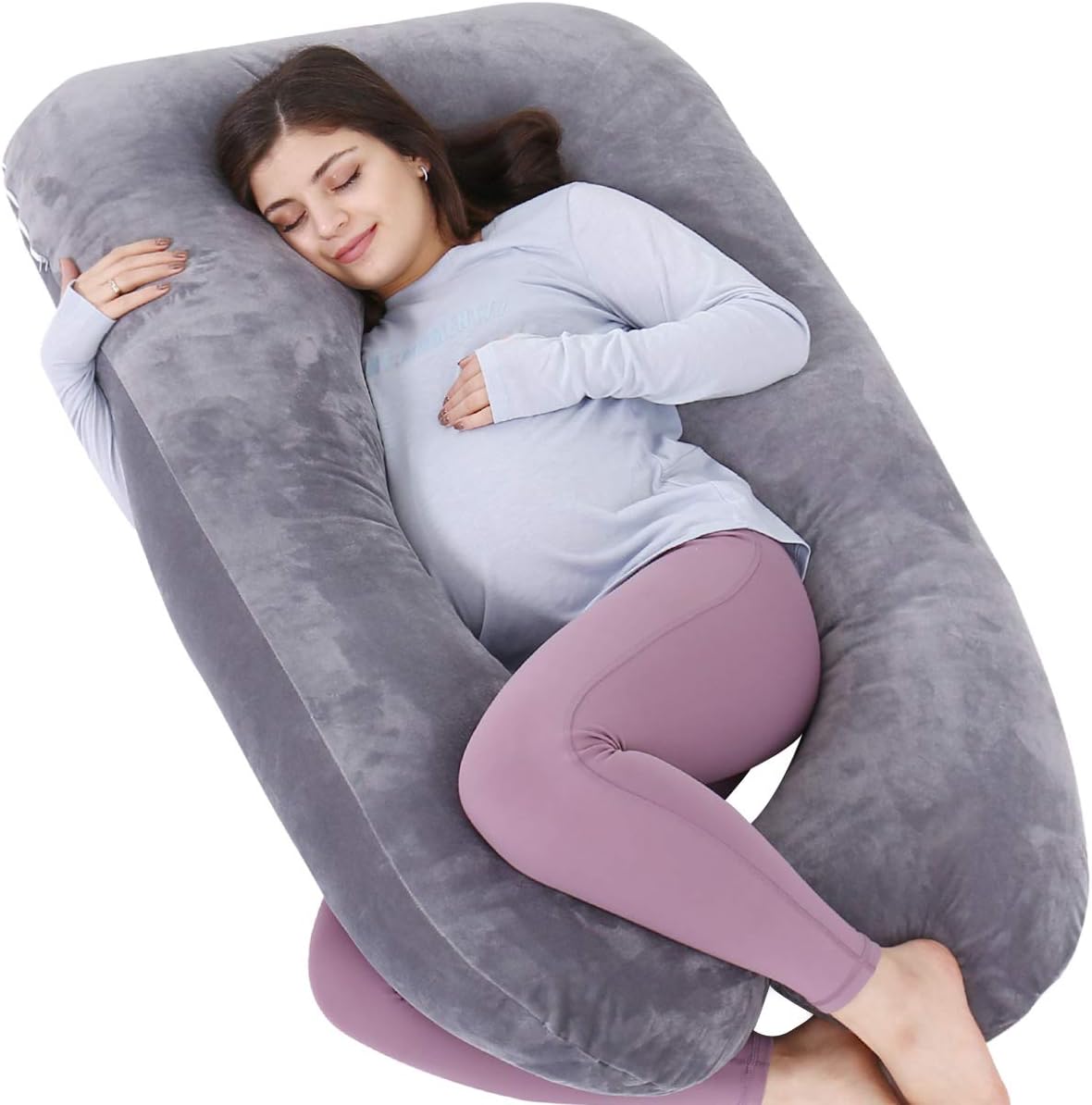 AS AWESLING Pregnancy U-Shaped Pillow w...