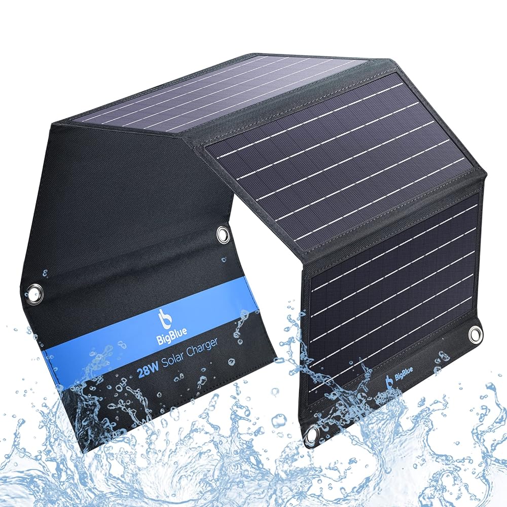 BigBlue 28W Foldable Solar Charger with 3 USB Ports