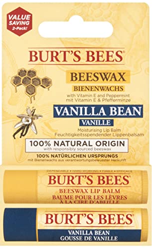 Burt's Bees Lip Balm Pack with Beeswax and Vanilla, ...