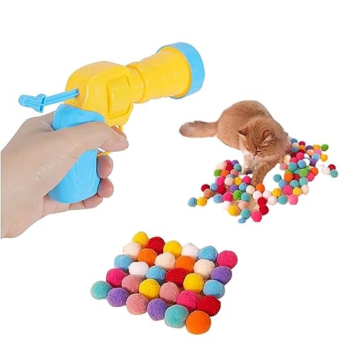 Cat Toy Plush Ball Shooting Gun